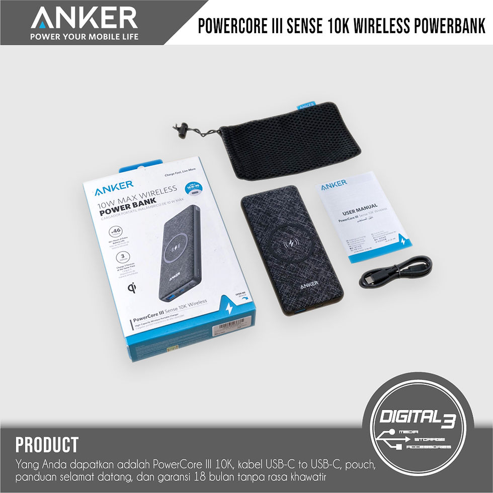 Thumbnail: Anker Powercore III Sense 10KmAh 10W Wireless PowerBank PD USB-C A1617