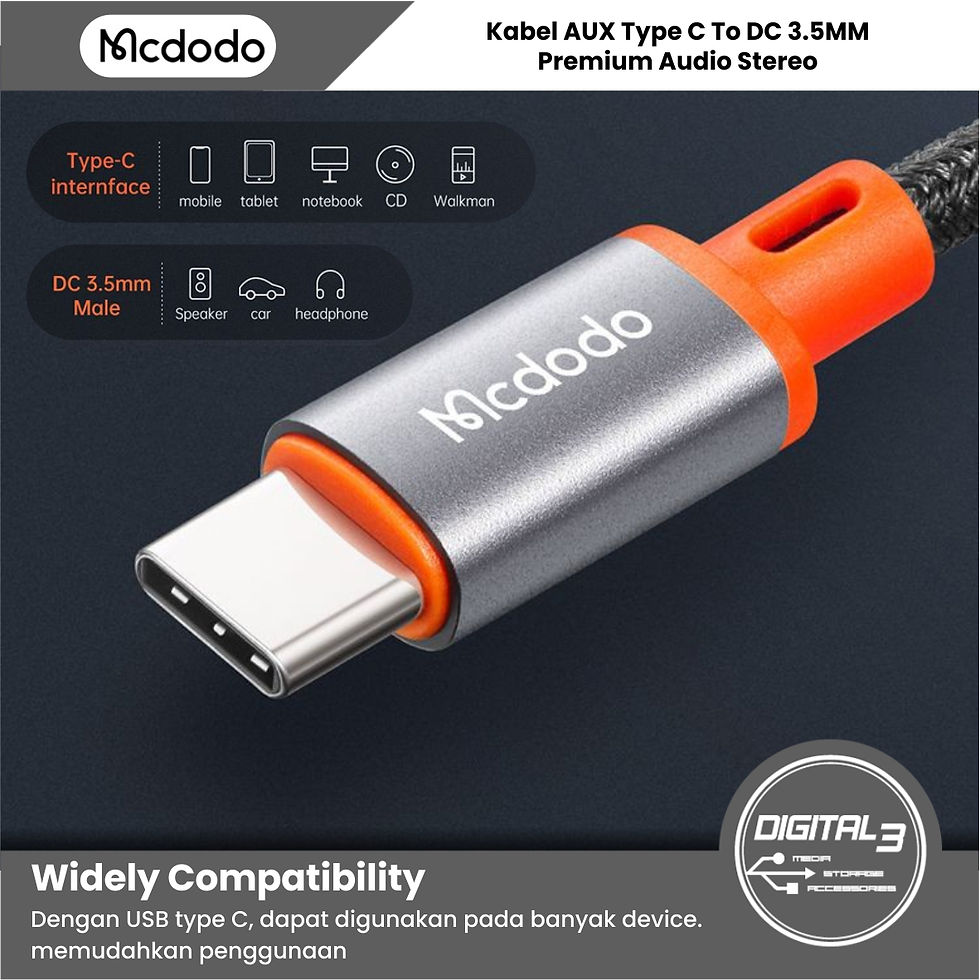 Thumbnail: Mcdodo CA-0820 Audio Converter Cable Type C to Aux Jack DC 3.5mm Male