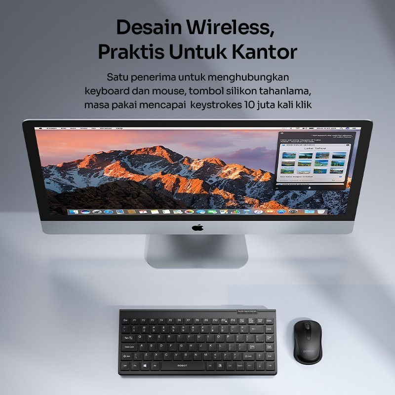 Thumbnail: ROBOT KM3500 Set Bundle Combo Keyboard + Mouse Wireless 2.4G 1600DPI