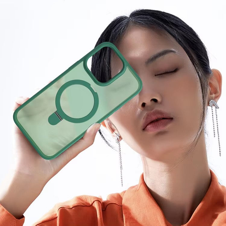 Thumbnail: Casing Magsafe Hard Case Hybrid Stand with Ring Camera for iPhone 15/16 Series