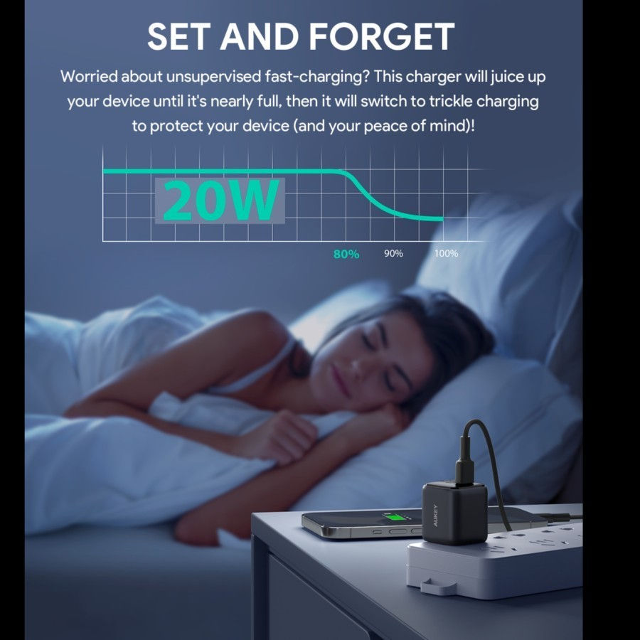 Thumbnail: Aukey PA-B1T Omnia II Mini 20W Charger Adapter GAN PD Fast Charging