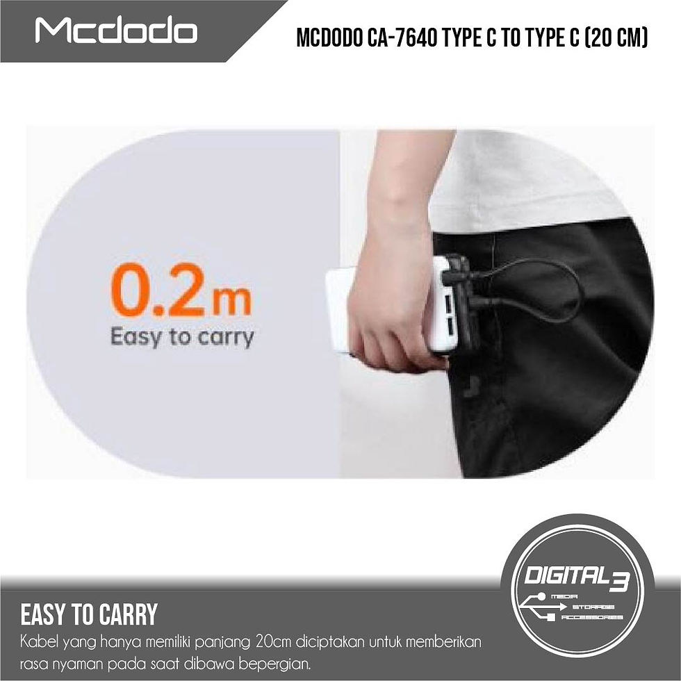 Thumbnail: Mcdodo CA-7640 Type C to Type C Cable 20CM Kabel USB-C 60W QC 4.0 PD
