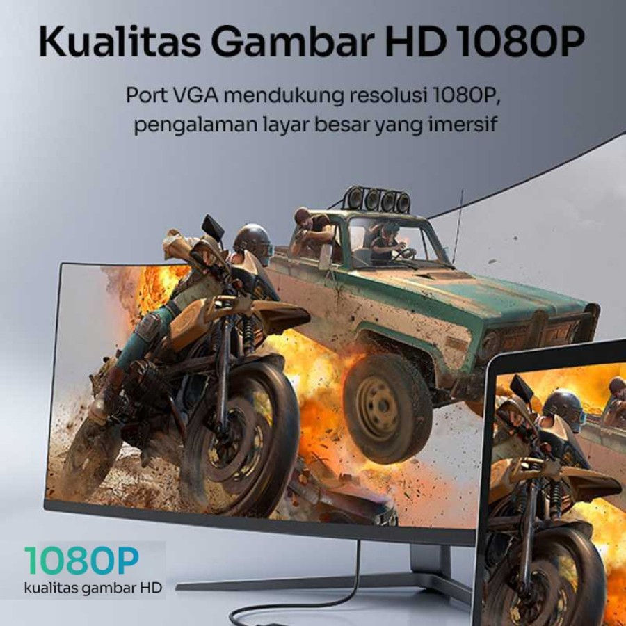 Thumbnail: ROBOT Adapter Cable Type C To HDMI / VGA 4K @30Hz 1080P Full HD Audio & Video