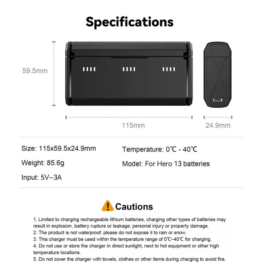 Thumbnail: Telesin Multifunctional Battery Case for Gopro Hero 13 S0-ECB-09-TGP