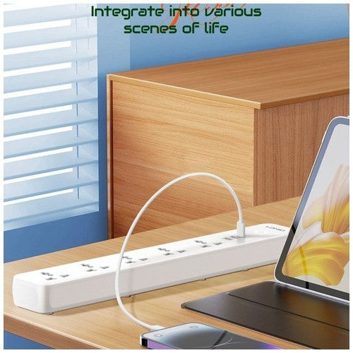 Thumbnail: LDNIO SC5319 2500W Stop Kontak 5 Socket Power Strip 2A+1C USB 38W PD