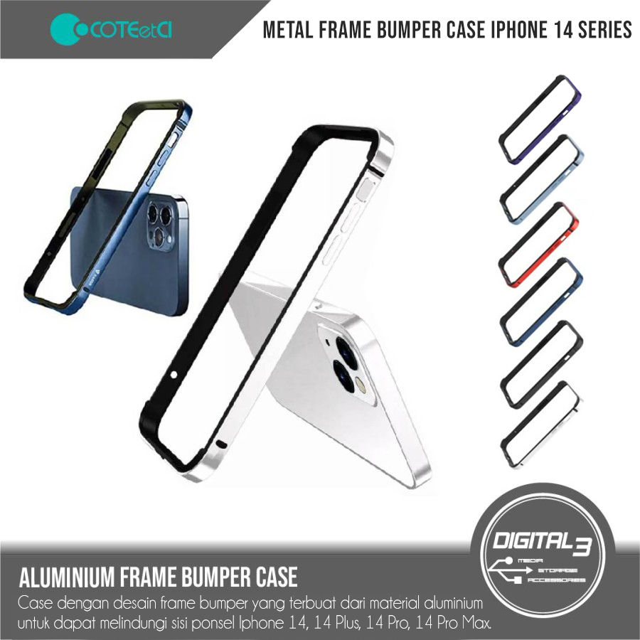 COTEetCI Aluminum Metal Frame Bumper Hard Case iPhone 14 PLUS PRO MAX