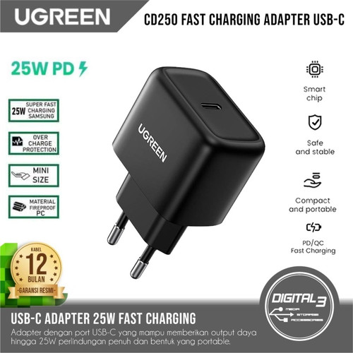 Charger UGREEN CD250 USB Type C 25W Adapter Super Fast Charging SFC PD ...