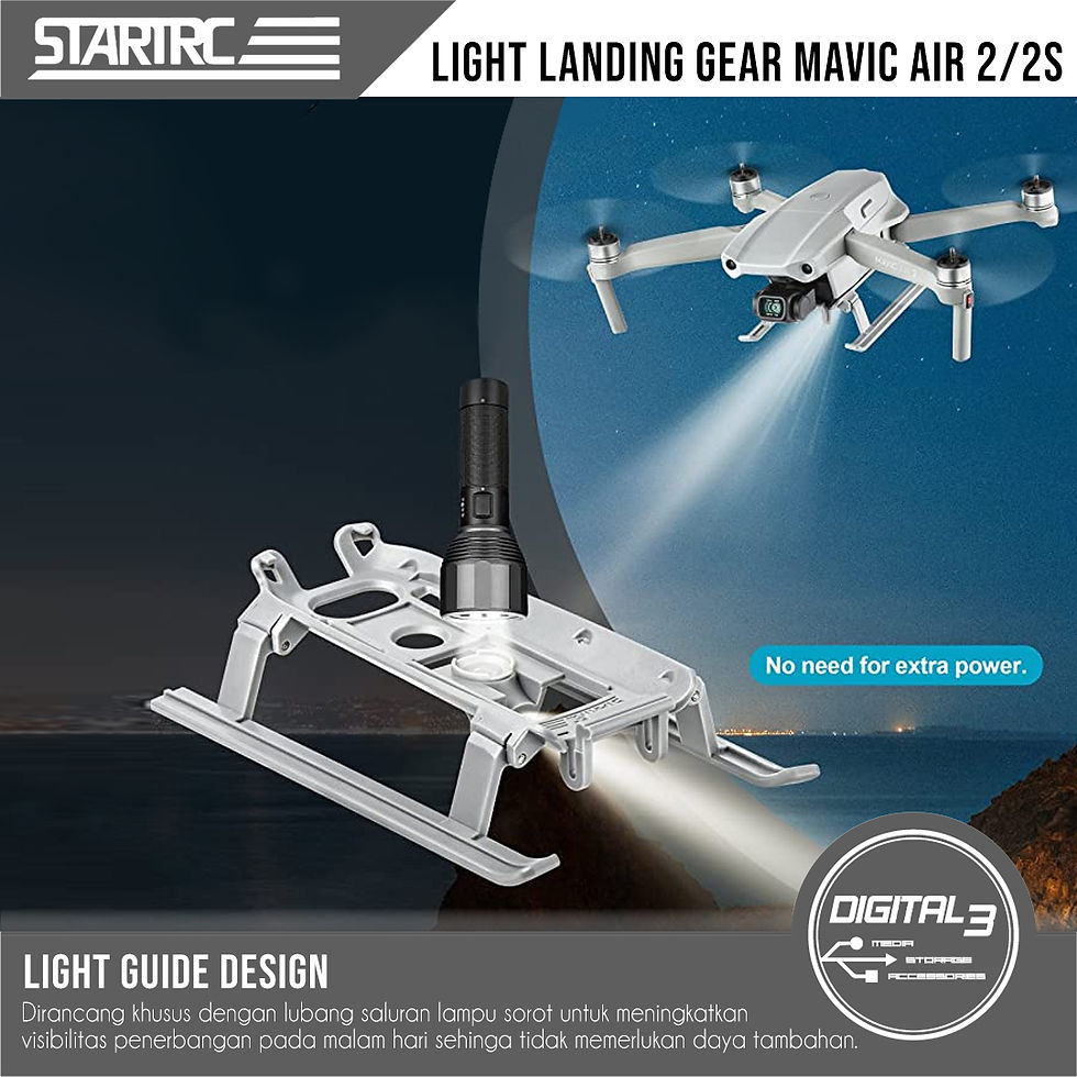 Thumbnail: STARTRC Landing Gear Foldable Stand Extension Light DJI Mavic Air 2/2S