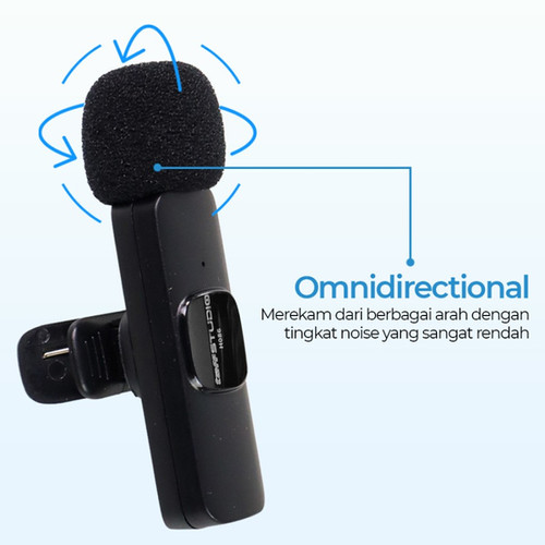 Wireless Microphone Clip On Lavalier HP Phone Lightning Mic