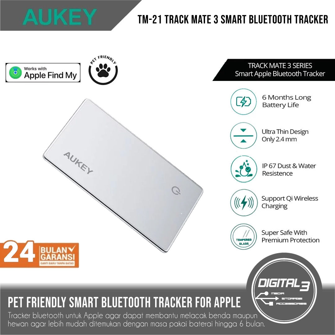 AUKEY TM-21 Track Mate 3 Smart Wireless Charging AirTag Bluetooth Tracker