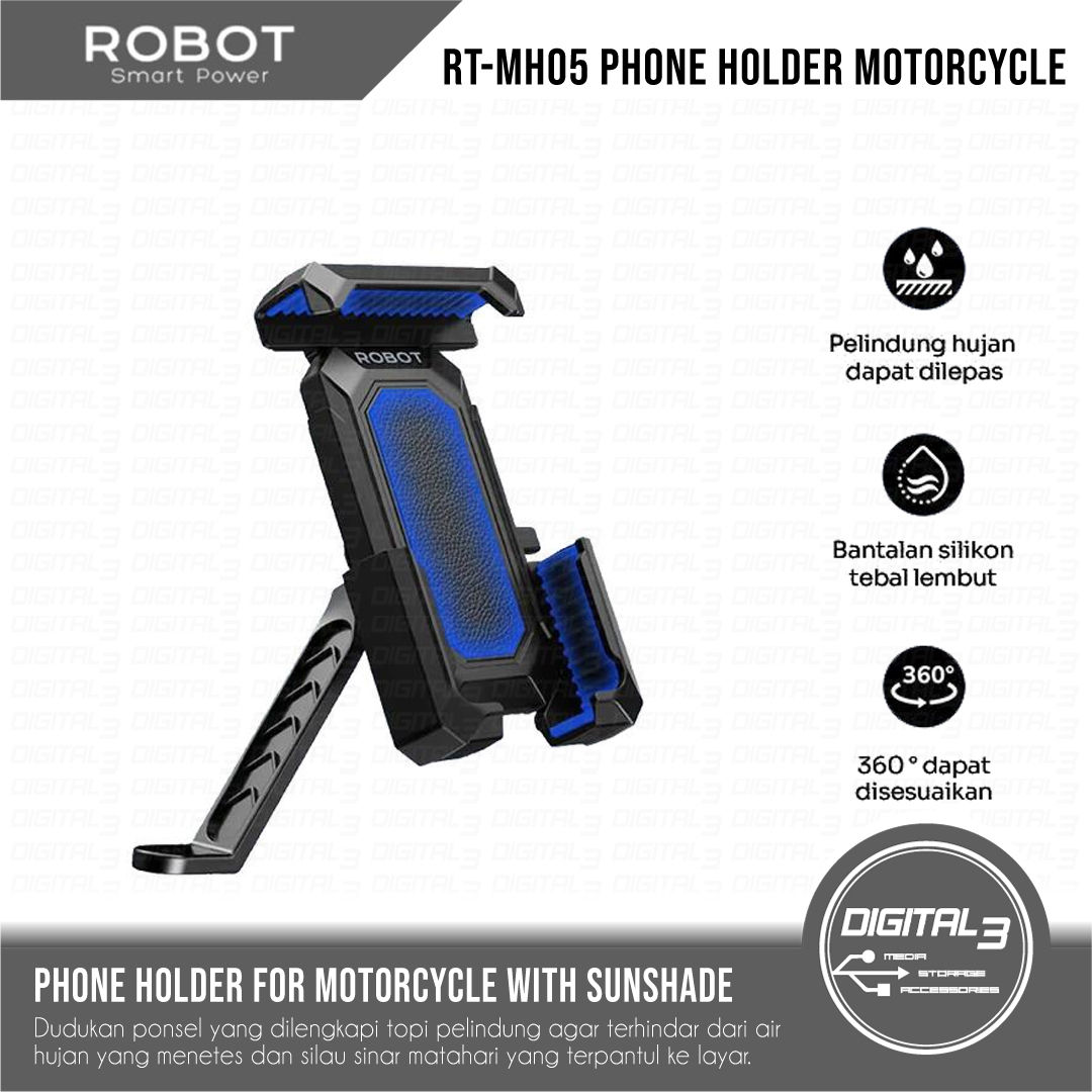 ROBOT RT-MH05 Phone Holder Motorcycle With Removable Cover Rainproof Sunshade