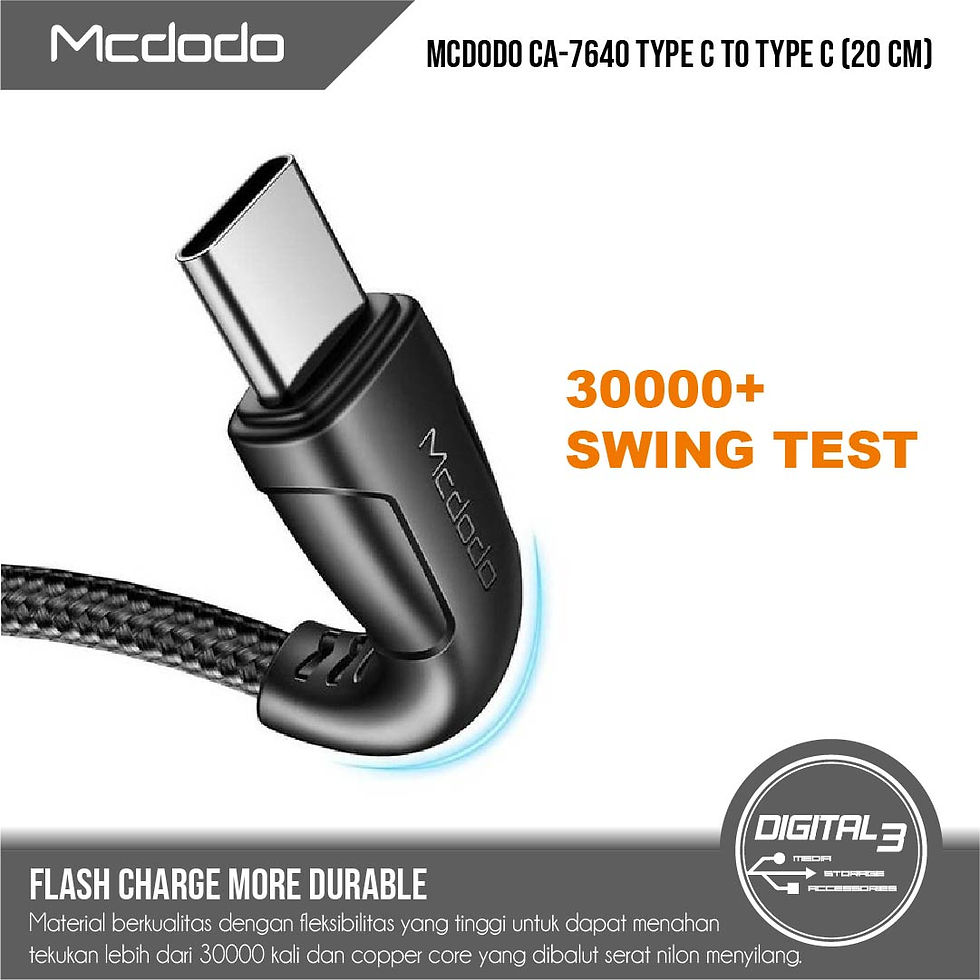 Thumbnail: Mcdodo CA-7640 Type C to Type C Cable 20CM Kabel USB-C 60W QC 4.0 PD