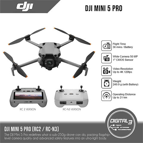 DJI Mini PRO RC2 RC-N3 Camera Drone 4K Digital Store