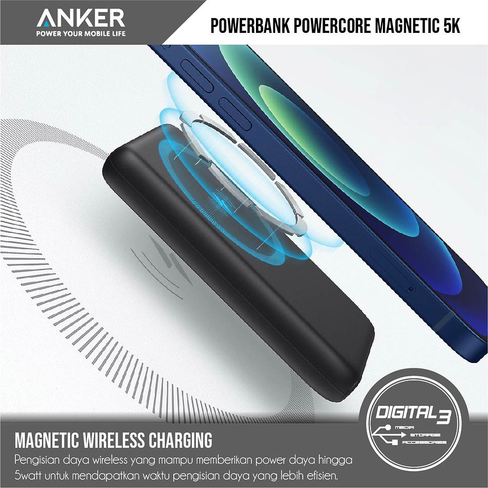 Thumbnail: Anker Powercore Magnetic 5K mAh Power Bank PB Iphone Magsafe A1619