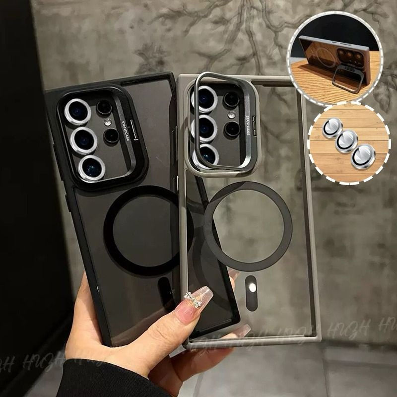 Thumbnail: Case Metal Luxury Magsafe Invisible Stand with Lens Guard for Samsung S25 Series