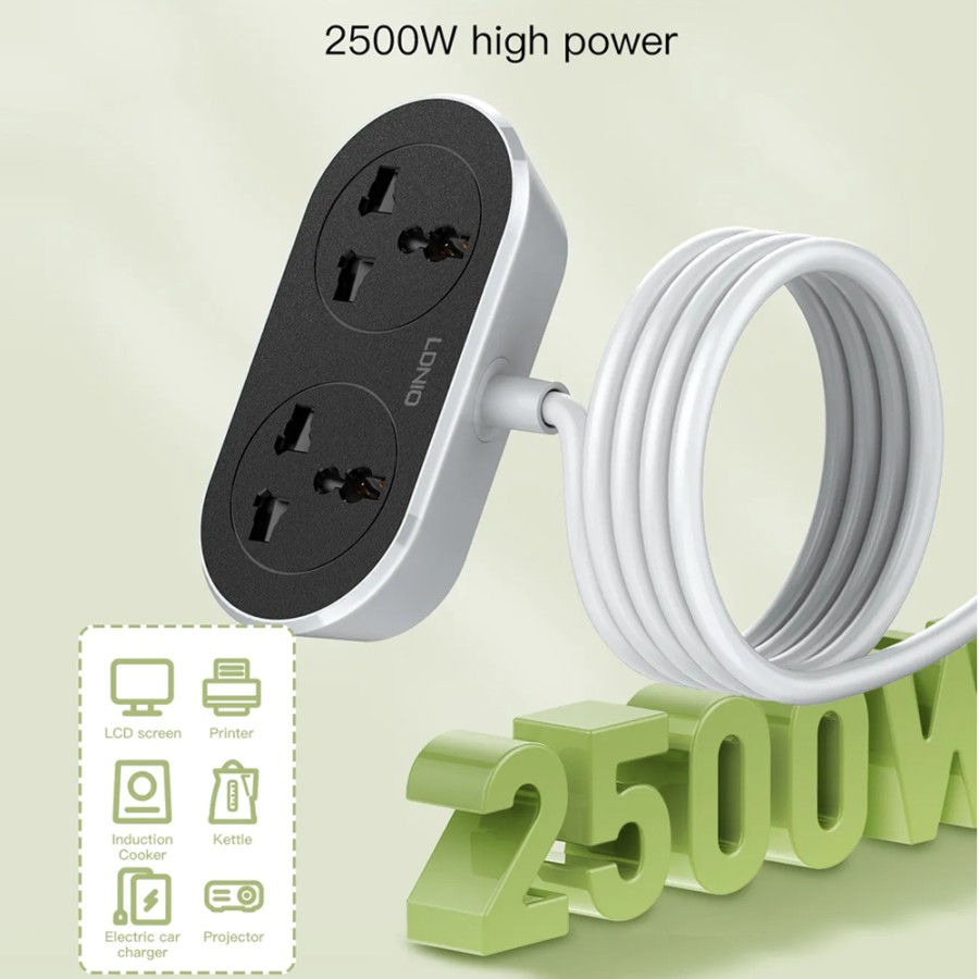 Thumbnail: LDNIO SC2018 2 Socket Universal Cord 2500W High Power 5M / 10M