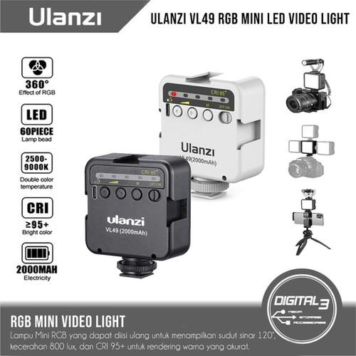 Ulanzi VL49 RGB Mini LED Video Light Camera Phone Universal