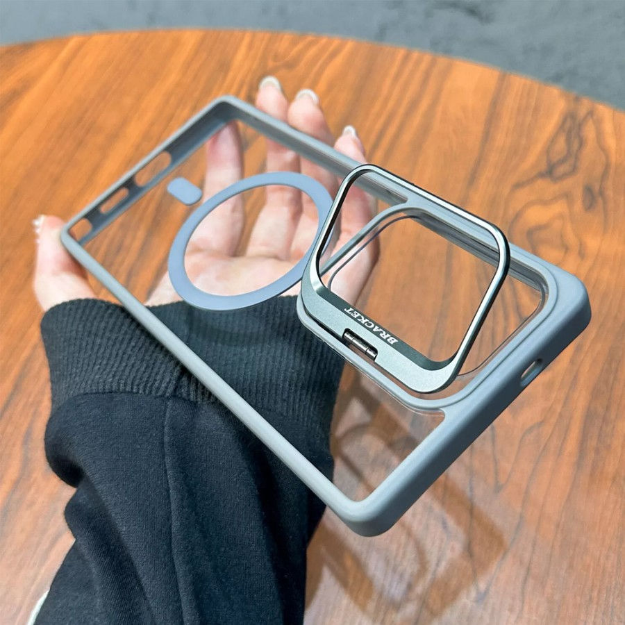 Thumbnail: Case Metal Luxury Magsafe Invisible Stand with Lens Guard for Samsung S25 Series
