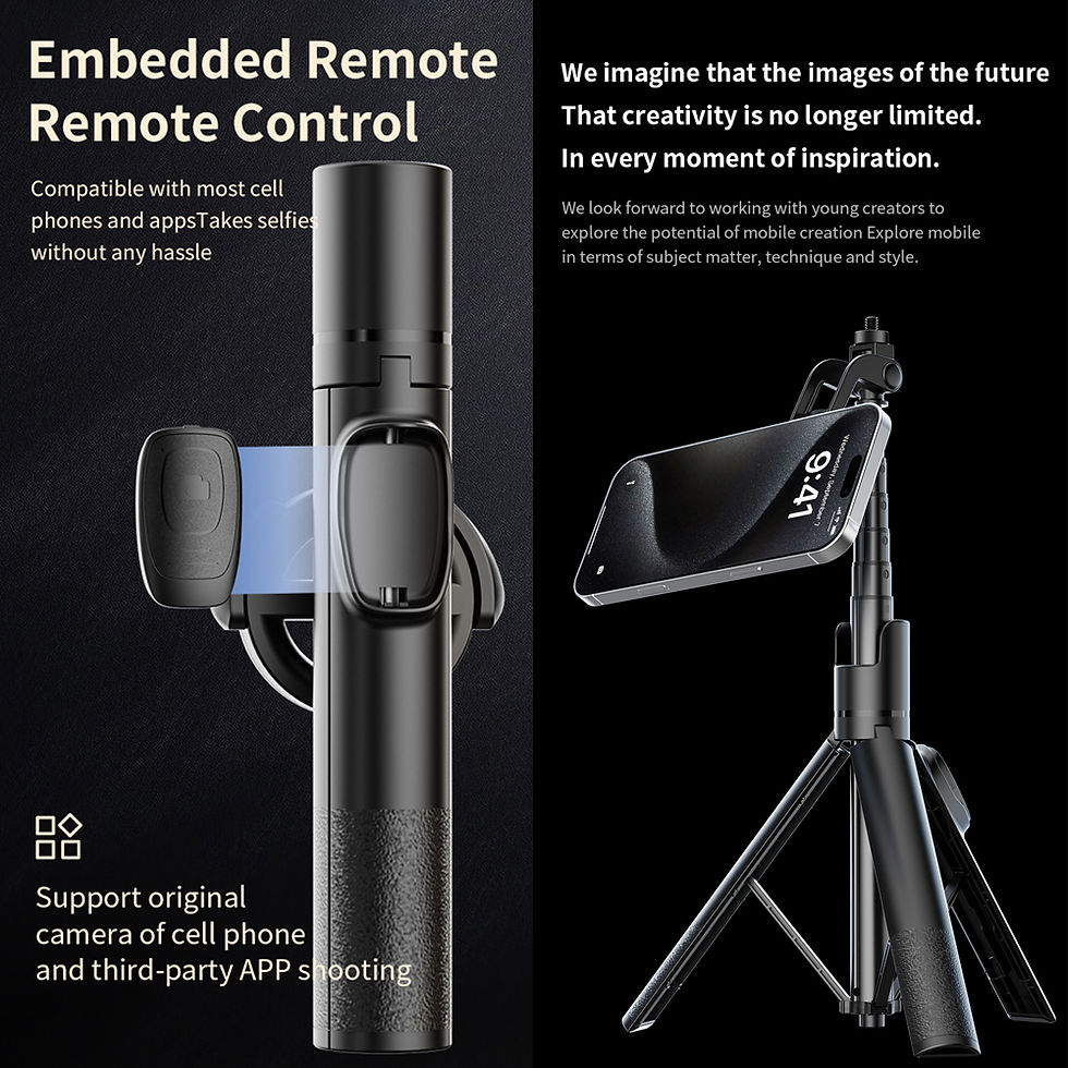 Thumbnail: A67P-C Tripod Tongsis Selfie Stick 360° Magnetic HP Holder 1.3M Remote