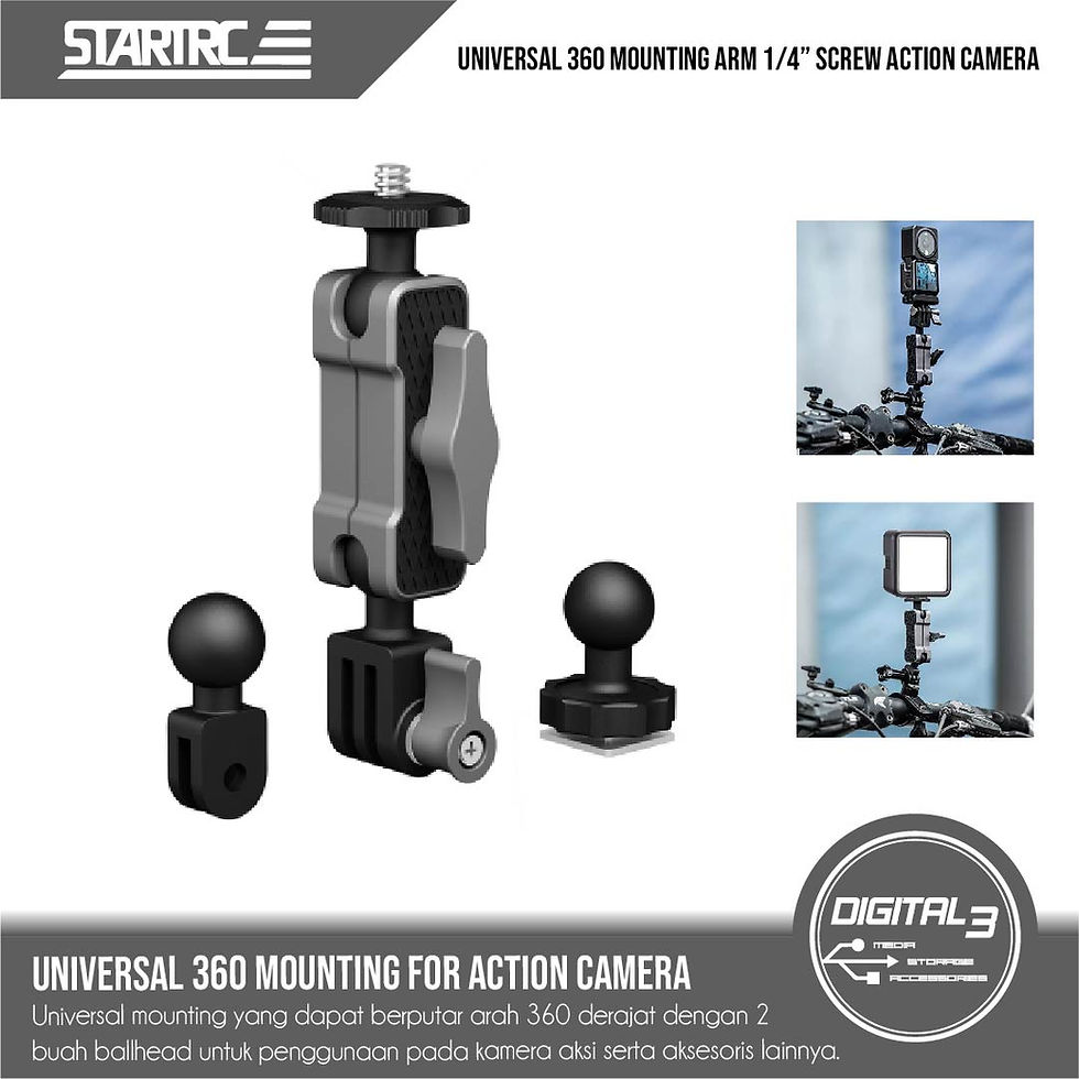 Thumbnail: Startrc Universal Action Camera Mount 1/4" GoPro Insta360 Mounting Arm