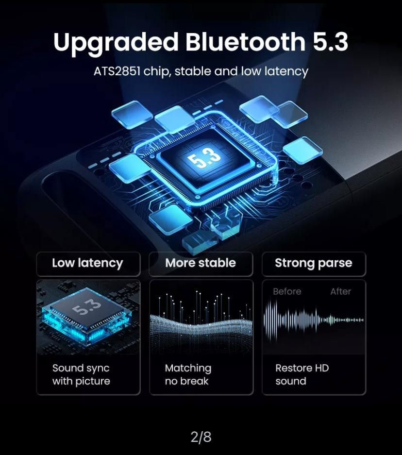 Thumbnail: Ugreen CM591 USB 5.3 Bluetooth Adapter Dongle Transmitter Windows PC