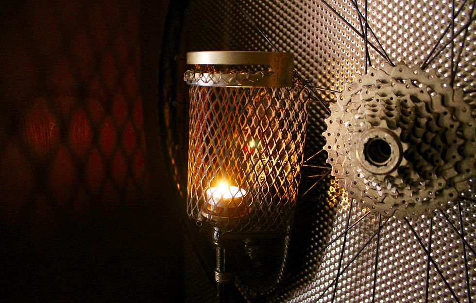 Thumbnail: Black&Gold Bike Wheel (Wall CandleHolder)