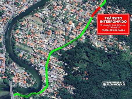 Estrada geral da Fortaleza da Barra tem trecho interrompido