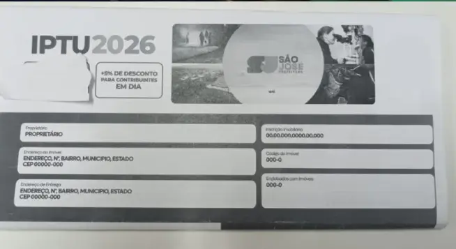 São José divulga regras do IPTU 2026 com descontos e atendimento especial ao contribuinte