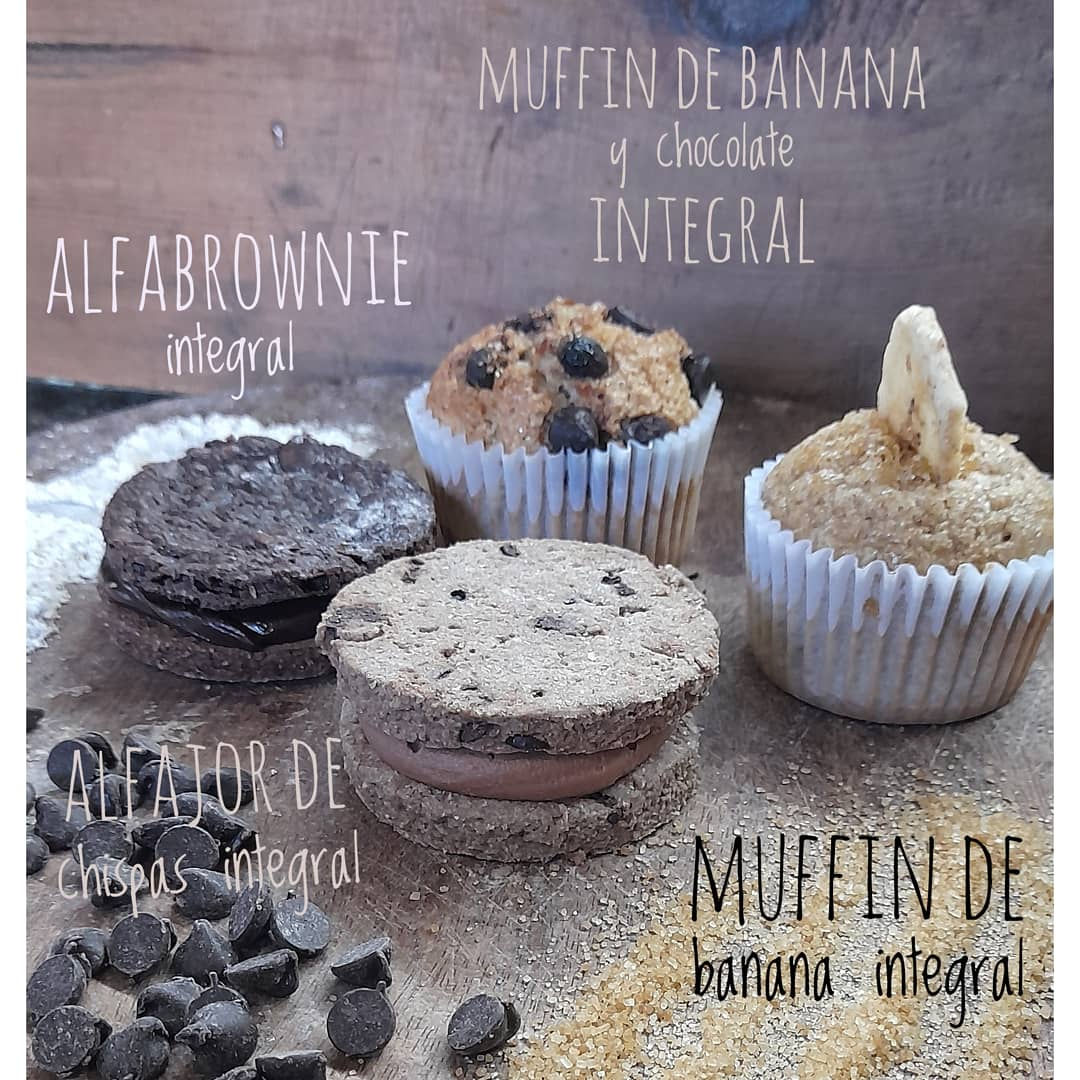 Muffins y alfajores integrales 