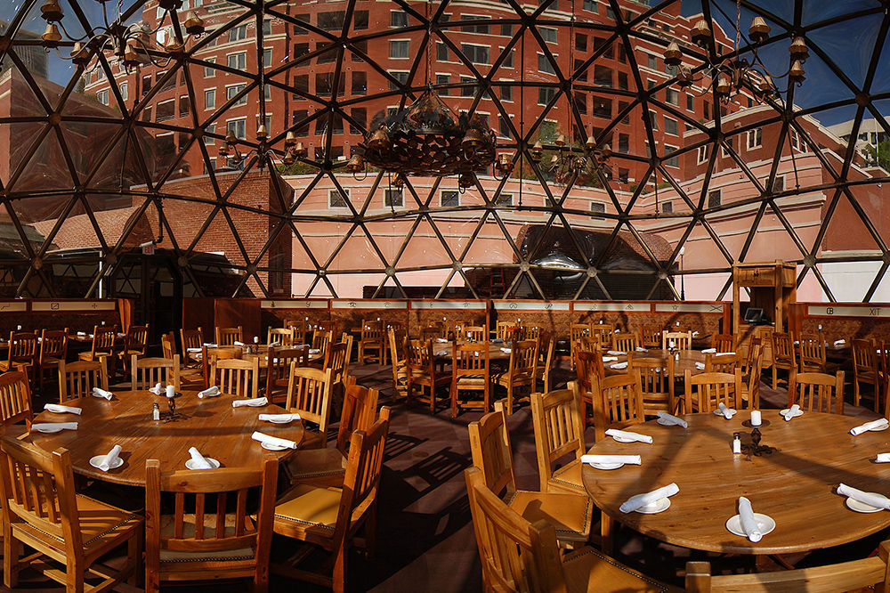 rooftop dome at Reata Restaurant in Sundance Square in Fort Worth, Texas