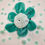 Miniature : Peluche fleur "Fleurette" vert eau prés-commande