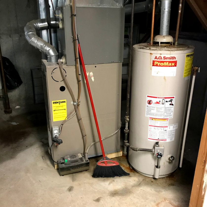 furnace and hot water tank