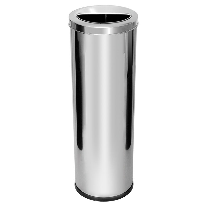 Lixeira em aço inox com aro meia lua 50l JSN