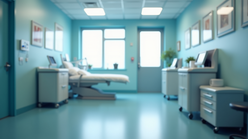 High angle view of a healthcare facility focused on ear health