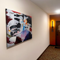 Abstract curated photography prints for apartment community interior design by Kristi Lively Creative