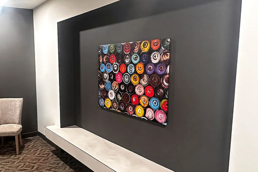 Graffiti curated photo prints for common area in residential community by Kristi Lively Creative