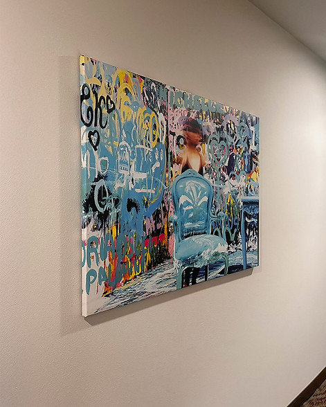 Curated photographic artwork displayed in hallway at apartment complex in Milwaukee, Wisconsin by Kristi Lively Creative