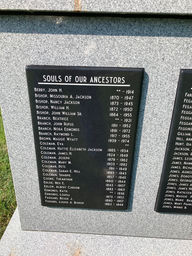 Stone monument with plaques