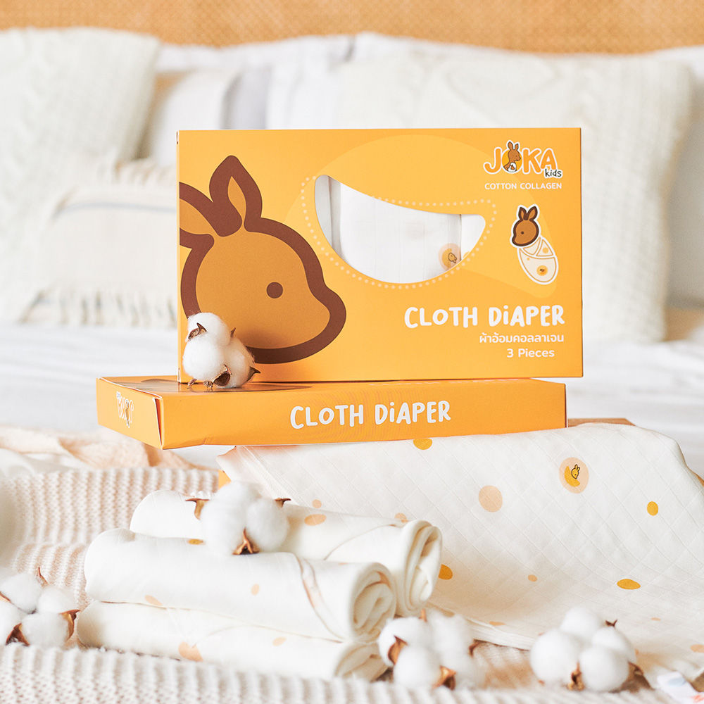 ผ้าอ้อมคอลลาเจน Jokakids ผ้าอ้อมเด็กแรกเกิด มีส่วนผสมของเส้นใยคอลลาเจน นุ่มสบาย