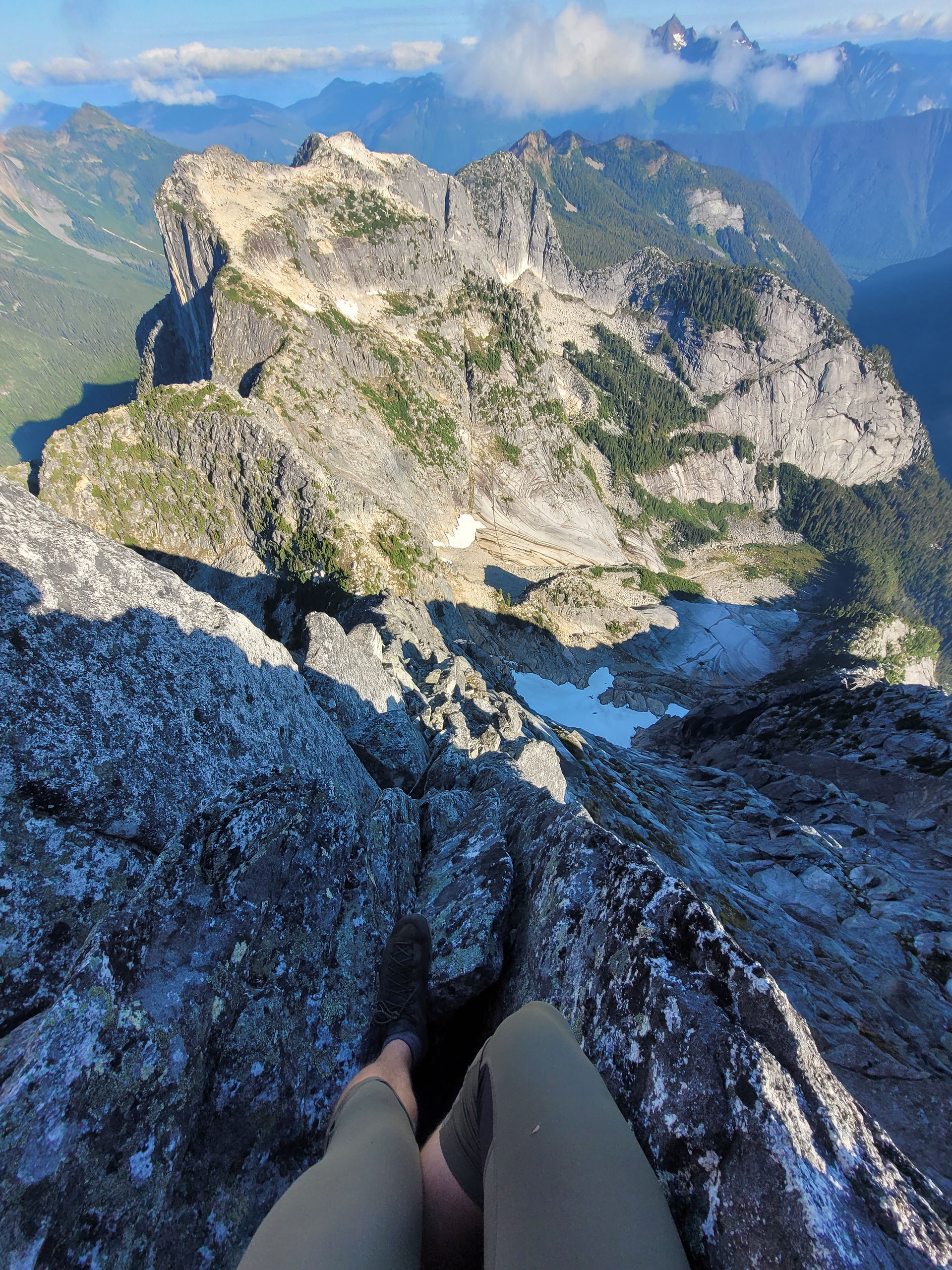 Looking down at the exposure