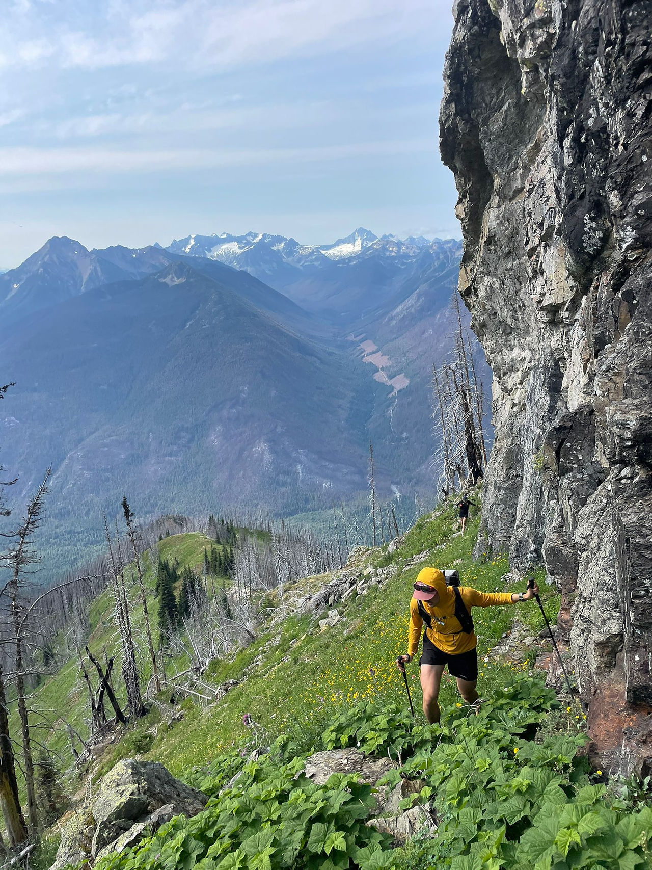 Skirting the cliff