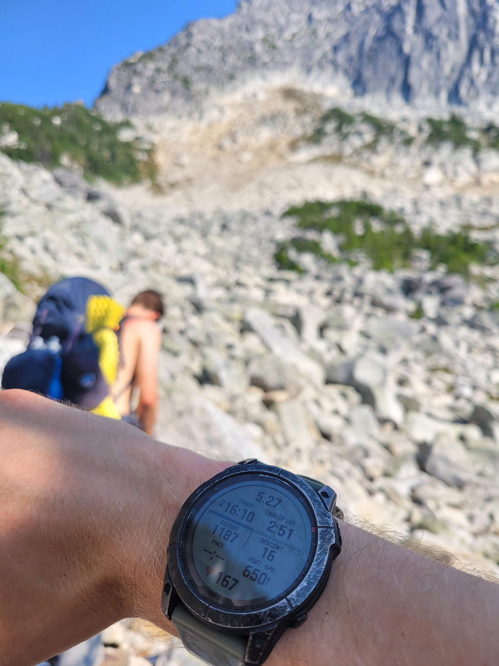 At the boulder field - good pace!