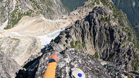 Looking down at our water source