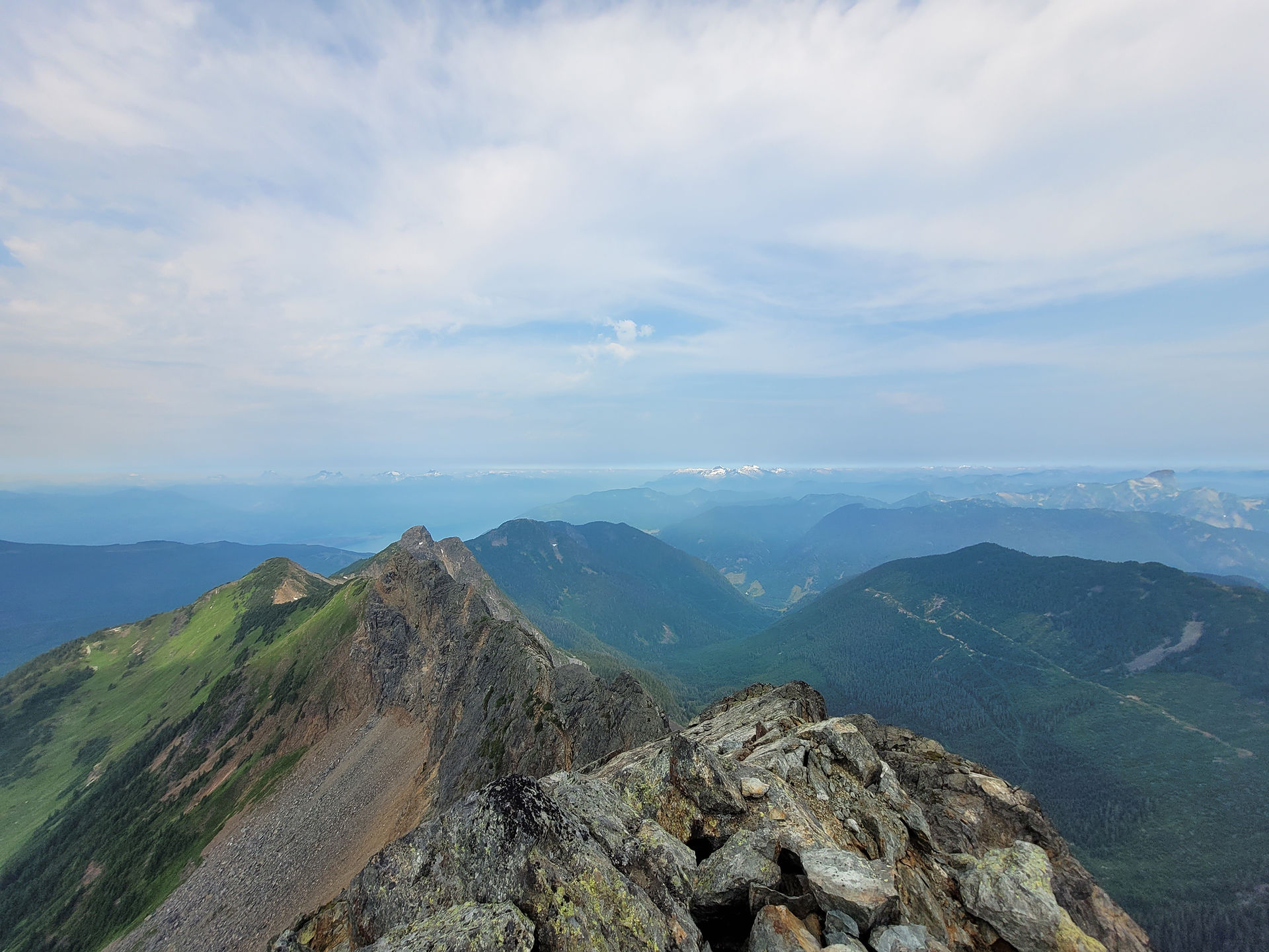 Sharp ridgeline to the West