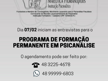 PROGRAMA DE FORMAÇÃO PERMANENTE EM PSICANÁLISE