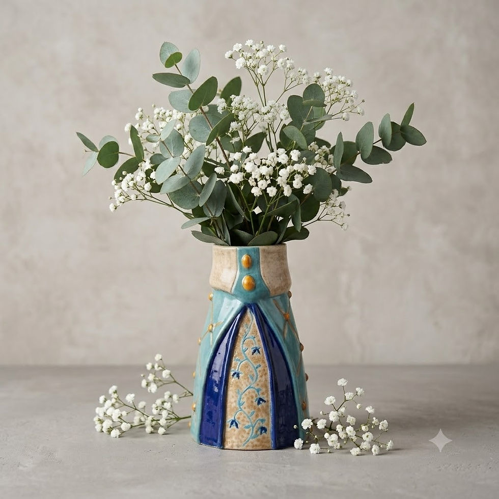 Thumbnail: Small Handmade Tudor-Inspired Ceramic Vase