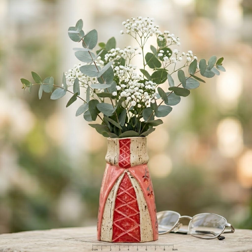 Small Handmade Tudor-Inspired Ceramic Vase