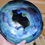 Thumbnail: Handmade Oval Breakfast Bowl – Blue Green Purple Aurora Borealis