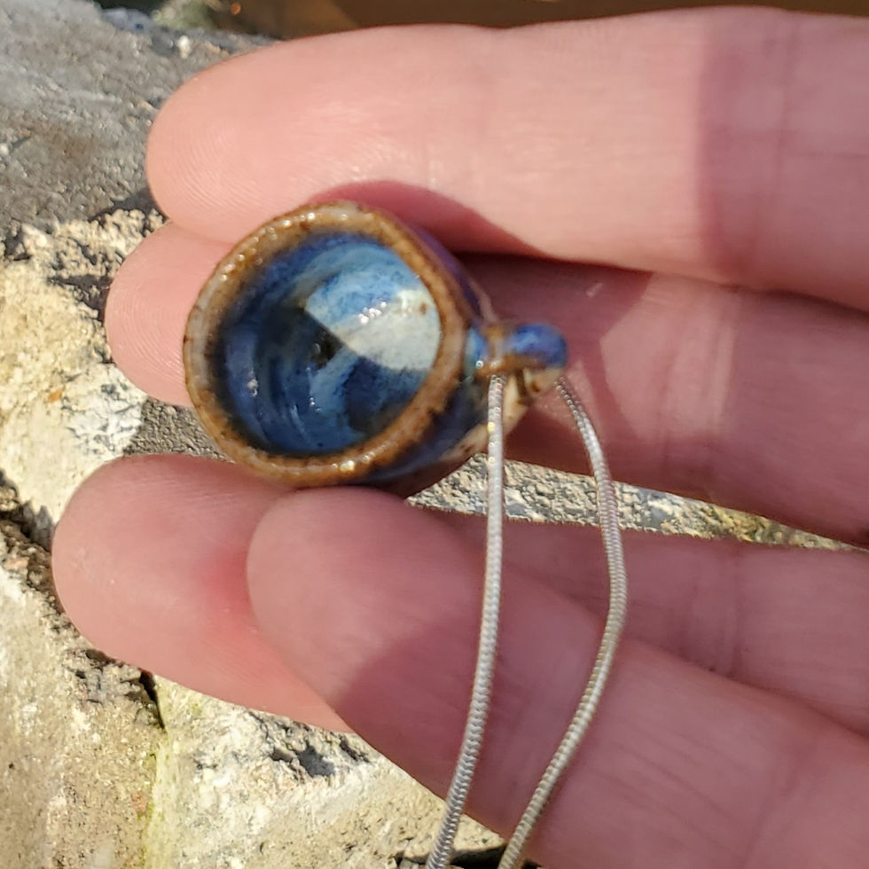 Thumbnail: Mini Handmade Coffee Mug Pendant for Coffee Lovers - Speckled Vanilla