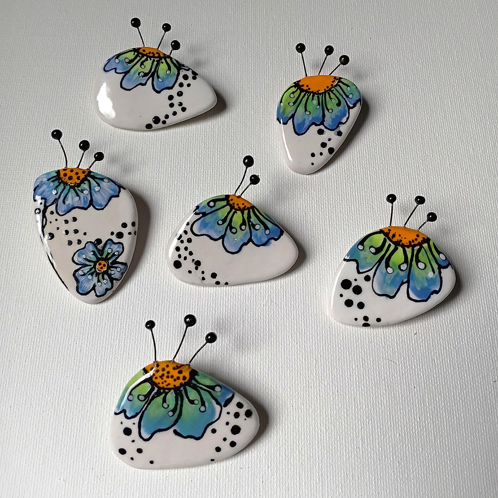Thumbnail: Meadow Bloom Brooch - Blues large